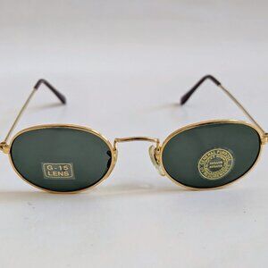 NWT Vintage 90's Oval Metal Designer Sport Sunglasses (S. Gold)